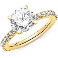 JEWLIX Verlobungsring Mit Zirkonia als Hauptstein aus vergoldetem 925er Silber VR0040-G