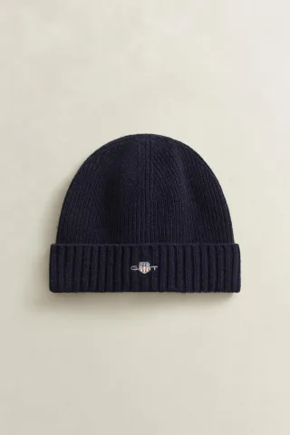 GANT - Shield Beanie aus Wolle marine - Gr. - OS