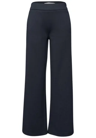 Street One - Marlenehose mit weitem Bein und hohem Bund blau - Gr. - 42/30