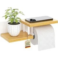 ElbFuchs Toilettenpapierhalter mit Ablage (Packung), doppelte Ablage, klebbar oder verschraubbar