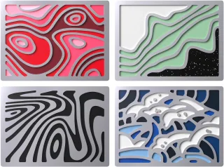 HP HyperX Badge Pack | 85u20aa | Abstract Magnetic Badges - 20,1 mm