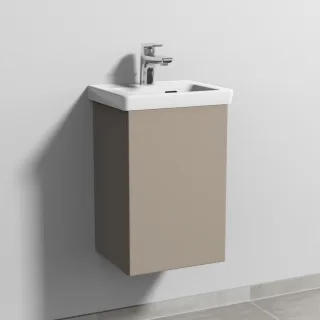 Sanipa 3way Waschtischunterbau zu Villeroy & Boch Subway 3.0 Waschtisch mit 1 Tür, Sandgrau-Matt SF84167