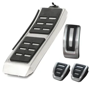 Sport Pedale + Fußstütze (Hand- Schaltung) in Schwarz / Silber für Audi A4 B8 8K A5 8T 8F A6 4G C7 A7 A8 4H Q5 8R