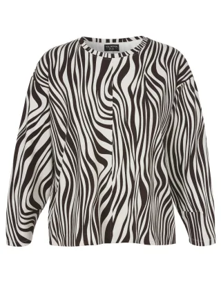 VIA APPIA DUE - Sweatshirt mit Animal-Print weiß - Gr. - 42