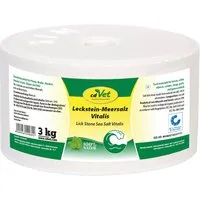 cdVet Leckstein Meersalz Vitalis 3 kg (MHD 08.03.26), Snack für: Pferd, Ziege, Rind, Schaf, Kann in ökologischen/biologischen Produktion verwendet werden.