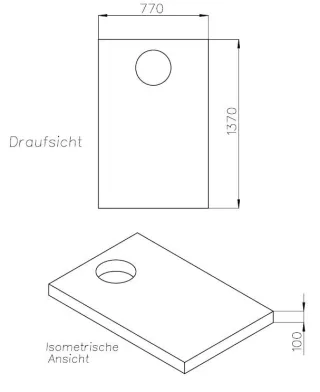 Neuesbad Wannenträger für Laufen Pro Abl. kurze Seite 140x80x4,2 SD 91025