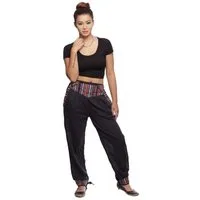 SIMANDRA Stoffhose Thamel Freizeithose Thamel Stoffhose mit breitem gewebtem Bund (Damen, 1-tlg) elastischer Bund