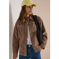 CECIL Cordjacke Feincord Overshirt, Baumwollmix, Brusttaschen