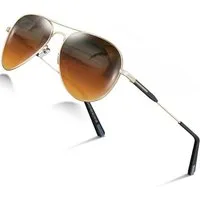LuxusKollektion Pilotenbrille Sonnenbrille Pilotenbrille Polarisiert UV400 Metallrahmen Braun