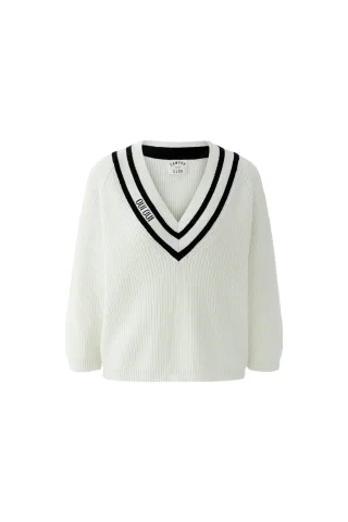 Oui - Pullover white black - Gr. - 42