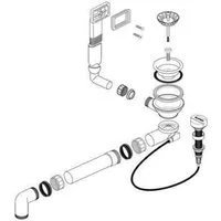 Blanco Ablaufgarnitur BLANCO Ablaufgarnitur 3½" mit Ablauffernbedienung für BLANCO DANA u.w.