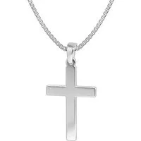 trendor Kreuzkette 35844, Herren-Halskette mit Kreuz-Anhänger Silber 925