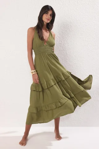 Damen Maxikleid, ärmellos, Oversize-Schnitt, gerade geschnitten