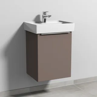 Sanipa 3way Waschtischunterbau zu Villeroy & Boch Collaro Waschtisch mit 1 Tür, Taupe-Matt UP8311T