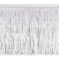 maDDma Webband Fransenborte extrabreit ab 1m Meterware 155mm Quastenborte Zierborte, weiß