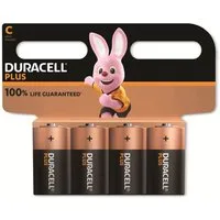 Duracell DURACELL Alkaline-Baby-Batterie LR14, 1.5V, Plus, 4 Stück Batterie