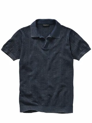 Mey & Edlich Herren Frischluft-Polo Blau 100 % Baumwolle (bio)