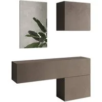 Home affaire Garderoben-Set Infinity, 4tlg. Breite 138 cm, Höhe variabel, moderne Garderobe, (Spar-Set, 4-St), (Hängeschrank, Hängewürfel, Würfel-Element, Spiegel) ideal Diele, Flur