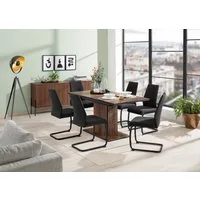 HELA Essgruppe Ariana, Esstisch mit 6 Stühlen, ausziehbarer Küchentisch, (Set, 7-tlg., 1 Tisch ausziehbar / 6 Stühle), Tisch 120-160cm, 6 Stühle mit hoher Belastbarkeit