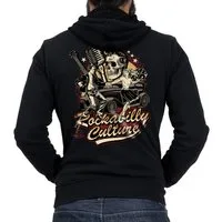 GASOLINE BANDIT® Kapuzensweatjacke für Rockabilly, Hot Rod, Oldtimer und Musik Fans: Rockabilly Culture