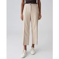 OPUS Stoffhose Verkürzte City Pant in Twill Optik Schräge Eingrifftaschen, abgesteppte Biese vorne