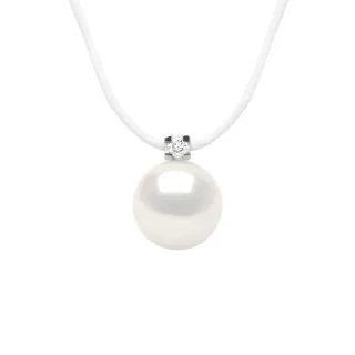 DIADEMA - Halskette - Nylon - Weiße Süßwasserperle und echter Diamant