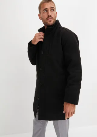 bonprix Kurzmantel mit Windfang, schwarz, Gr.54, Modischer Kurzmantel mit praktischem Windfang