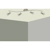 TRANGO LED Deckenstrahler, 4-flammig 2005-042-5W LED Deckenleuchte ANY inkl. 4x 5 Watt GU10 LED Leuchtmittel in Edelstahl-Optik I Deckenlampe I Deckenstrahler I Deckenspots, Lampe schwenkbar und drehbar