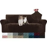 Diwzbyn Sofahusse Velvet Sofabezüge 1/2/3/4-Sitzer Stretch rutschfeste Couchbezug, für Hunde Katze Haustierfreundlich