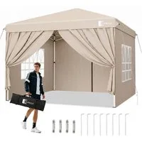 SUNULA Faltpavillon 3x3 m Pavillion Wasserdicht Pop Up Gartenpavillon Winterfest, mit 4 Seitenteilen, (inkl. 4 Seitenteile), Faltpavillon 3x3 mit 4 Seitenteilen Wasserdicht, Pop Up Partyzelt