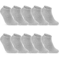 sockenkauf24 Sneakersocken 10 I 20 I 30 Paar Damen & Herren Sneaker Socken (Grau, 10-Paar, 35-38) Schwarz Weiß Grau Baumwolle - 10800 WP
