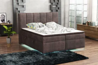 Boxspringbett Schlafzimmerbett ANGEL 200x200cm Stoff Preston inkl.Bettkasten