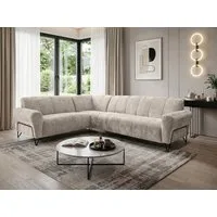 Beautysofa Ecksofa mit Metallbeine in Schwarz VOLARE L, ohne Schlaffunktion, mit höchstem Sitzkomfort