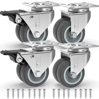 GBL Caster Wheels Möbelrolle GBL 4er Schwerlast Möbelrollen 50 mm, 400 kg, mit 2 Bremsen