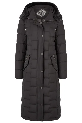 Barbara Lebek - Funktionsmantel Down Free mit Webpelz black - Gr. - 46