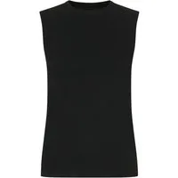 Evoni T-Shirt für Damen ohne Ärmel hoher Rundhalsausschnitt