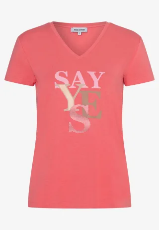 MORE & MORE - T-Shirt mit Schrift rosa - Gr. - 34