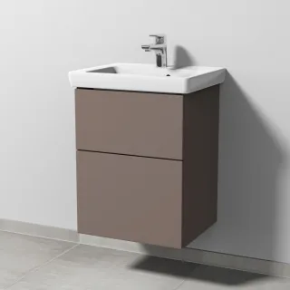 Sanipa 3way Waschtischunterbau zu Villeroy & Boch Subway 2.0 Waschtisch mit 2 Auszügen, Taupe-Matt SP6101T