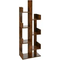 COSTWAY Bücherregal, mit 8 Fächern, bis 80kg, im Baumform, 50x25x145cm