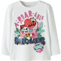 Name It T-Shirt NMFJETTE PAW LS TOP BOX NOOS CPLGM Baumwollmischung, regular fit