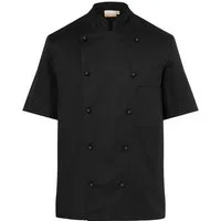 Karlowsky Fashion Kochjacke KARLOWSKY Herren Kochjacke LENNERT Kurzarm Stehkragen Schwarz