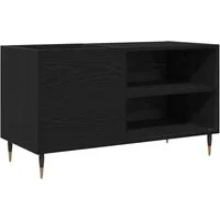 vidaXL Lowboard Schallplattenschrank Schwarz Eichen-Optik 85 x 38 x 48 cm (1 St)