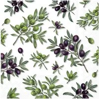 Ambiente Luxury Paper Products Papierserviette, Servietten Papier 33x33cm 3-lagig Olivenzweige Motiv 20 Stück