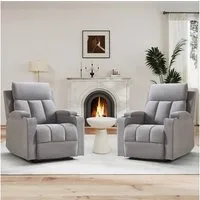 Bonzy Home TV-Sessel Relaxsessel mit Liegefunktion, Fernsehsessel, Wohnzimmer 90 °-160 ° (2-St), Manueller Verstellbarer Relaxsessel mit Fußstütze und Becherhalter