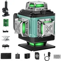 AeroAxis Wasserwaage Laserwasserwaage Selbstnivellierend, 4D 16 Linien, 4x360° mit 2 Akkus, (Set), präzise für Innen- und Außenbereich, ideal für Baustellen