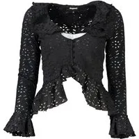 Desigual Blusenshirt Elegante Damen-Langarmbluse Schwarz mit