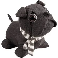 Bestlivings Türstopper Tier-Design aus Stoff, Anthrazit (Mops), 25x20 cm, Füllung 60% Polyester/40% Sand (1kg)