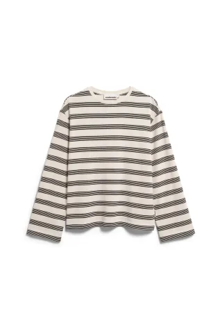 Armedangels - MARYNAA FINE STRIPE LONGSLEEVE oatmilk-black - Gr. - M