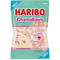 HARIBO Süßigkeit, Haribo Chamallows Twirlies Schaumzuckerstücke Vanillegeschmack 200g