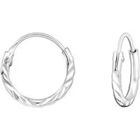 Order & Smile Schmuck Paar Creolen Kleine Creolen Silber 925 Ohrringe „Diamond Cut“